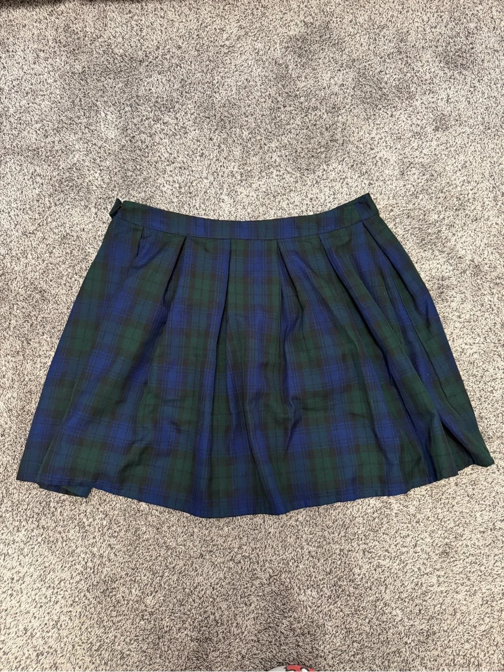 Hot Topic Pleated Blue and Green Plaid Mini Skirt Size 1 (Plus)